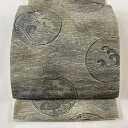 袋帯 美品 秀品 丸紋 うさぎ 箔 銀糸 灰色 六通 正絹 【中古】