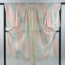 長襦袢 身丈135cm 裄丈63.5cm S 地紋 ぼかし ピンク 正絹 美品 秀品 【中古】