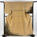 付下げ 身丈157cm 裄丈65cm M 袷 翠山工房 やまと 落款あり 辻が花 金彩 ぼかし 薄オレンジ 正絹 美品 名品 【中古】