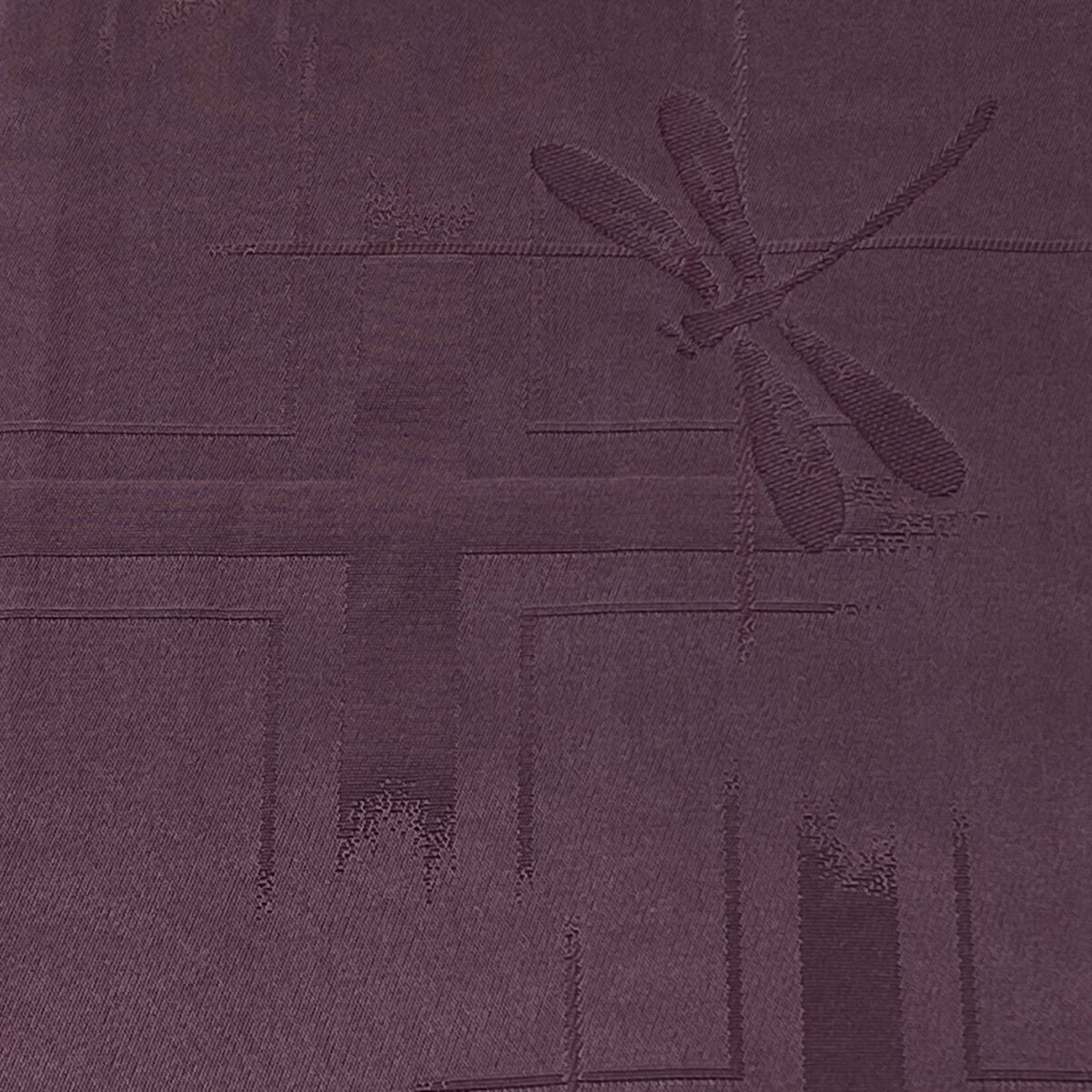 半幅帯 美品 優品 トンボ 地紋 紫 化繊 【中古】
