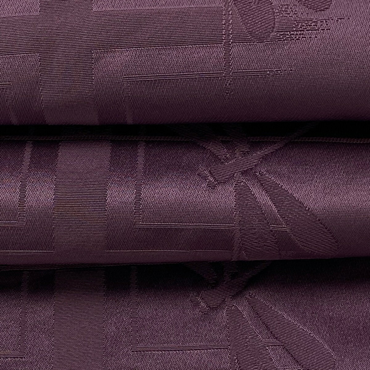 半幅帯 美品 優品 トンボ 地紋 紫 化繊 【中古】