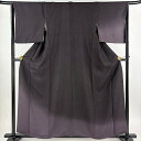 付下げ 身丈169cm 裄丈65.5cm M 袷 ぼかし柄 銀通し 濃紫 正絹 秀品 【中古】