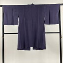 道中着 身丈101.5cm 裄丈66cm M 和装コート 地紋 濃紫 正絹 美品 逸品 【中古】