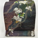 袋帯 美品 名品 やまと 葡萄 箔 金銀糸 紫 六通 正絹 【中古】