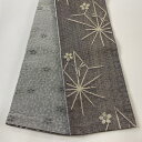半幅帯 美品 優品 桜 トンボ 灰色 化繊 【中古】