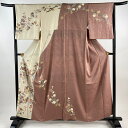 訪問着 身丈158cm 裄丈63cm S 袷 鈴乃屋 落款あり 菊 藤 ぼかし クリーム 正絹 美品 秀品 【中古】