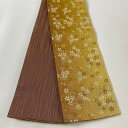 半幅帯 美品 優品 桜 山吹茶色 化繊 【中古】