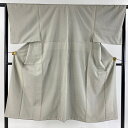 男着物 身丈135cm 裄丈66cm S 袷 青山みとも 灰緑 正絹 秀品 【中古】