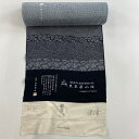 反物 秀品 江戸小紋 落款 北原寿永 伊と幸 寄せ柄 草花 黒 正絹 【中古】
