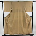付下げ 身丈153cm 裄丈62cm S 袷 吹き寄せ 金彩 ぼかし 薄茶色 正絹 美品 秀品 【中古】