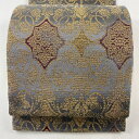 袋帯 美品 名品 ほていや 華文 葡萄唐草 金糸 灰色 六通 正絹 【中古】