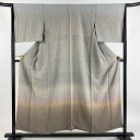 付下げ 身丈152cm 裄丈65.5cm M 袷 葉柄 ぼかし 薄小豆 正絹 秀品 【中古】