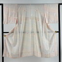 長襦袢 身丈127cm 裄丈64cm M すずらん 霞 ぼかし 薄ピンク 正絹 秀品 【中古】