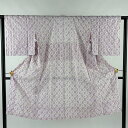 長襦袢 身丈116cm 裄丈61cm S 幾何学模様 絞り 薄紫 正絹 秀品 【中古】