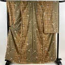 振袖 身丈167cm 裄丈70cm 未仕立て 仮絵羽 桜 立涌 金彩 赤茶 正絹 美品 秀品 【中古】