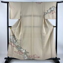 訪問着 身丈157cm 裄丈63cm S 袷 辻が花柄 霞 ベージュ 正絹 美品 秀品 【中古】