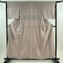 付下げ 身丈155.5cm 裄丈64cm M 袷 菊 建物 刺繍 薄紫 正絹 秀品 【中古】