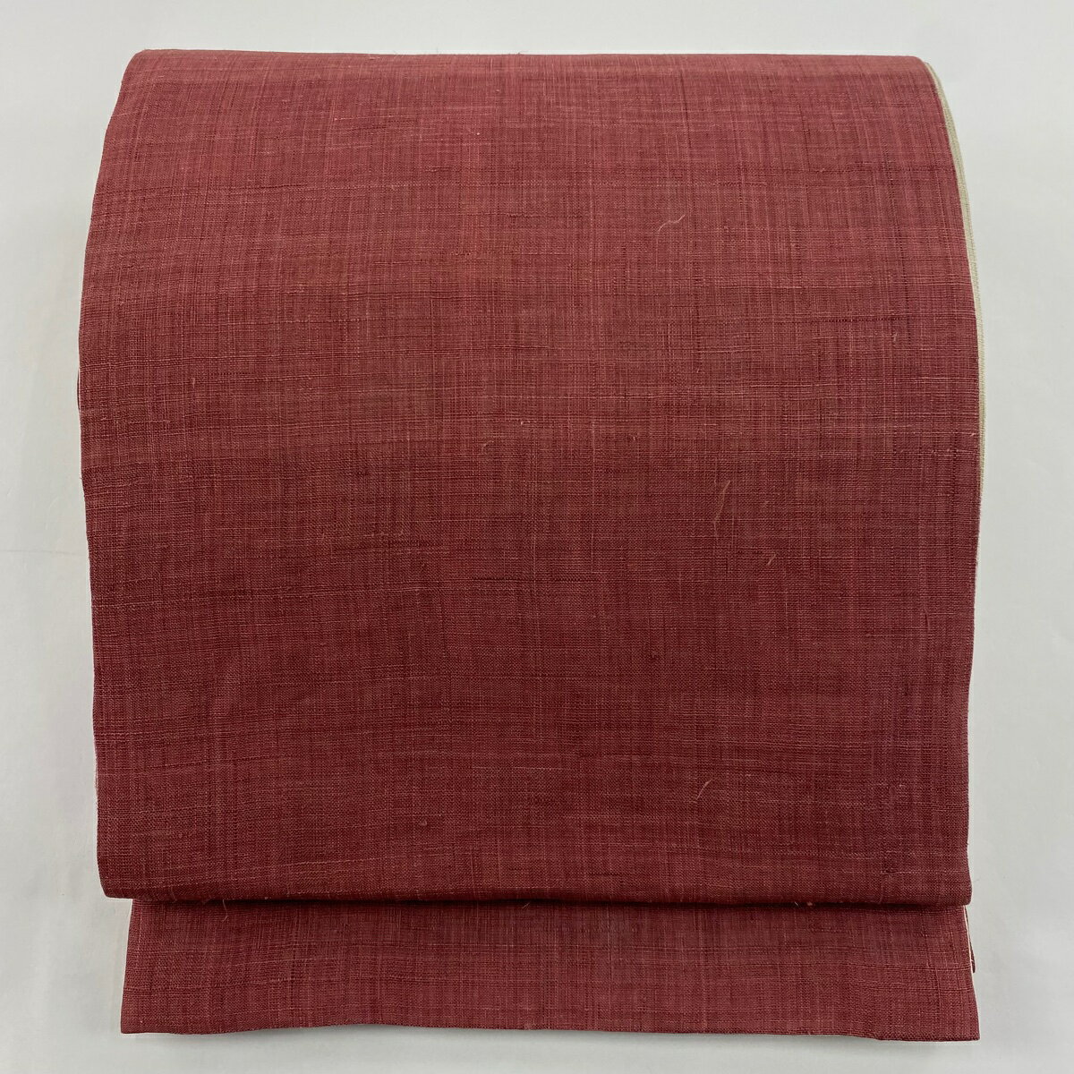 袋名古屋帯 名品 紬地 赤紫 正絹 【中古】