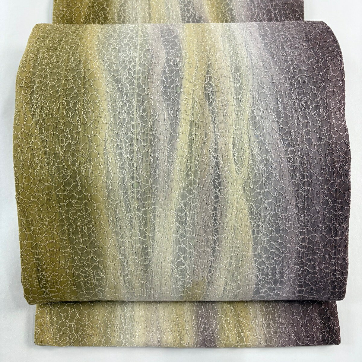 袋名古屋帯 秀品 夏帯 幾何学 スパンコール 紫 正絹 【中古】 msp29