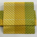 付け帯 美品 秀品 作り帯 市松模様 縞模様 黄色 正絹 【中古】