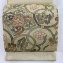 袋帯 秀品 夏帯 葡萄唐草 華文 金糸 金色 お太鼓柄 正絹 【中古】