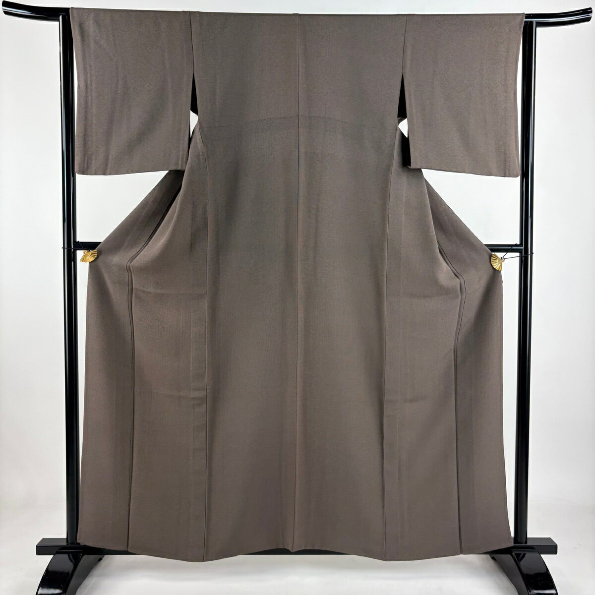 江戸小紋 身丈159cm 裄丈63.5cm S 単衣 角通し 焦茶色 正絹 名品 【中古】 msp30