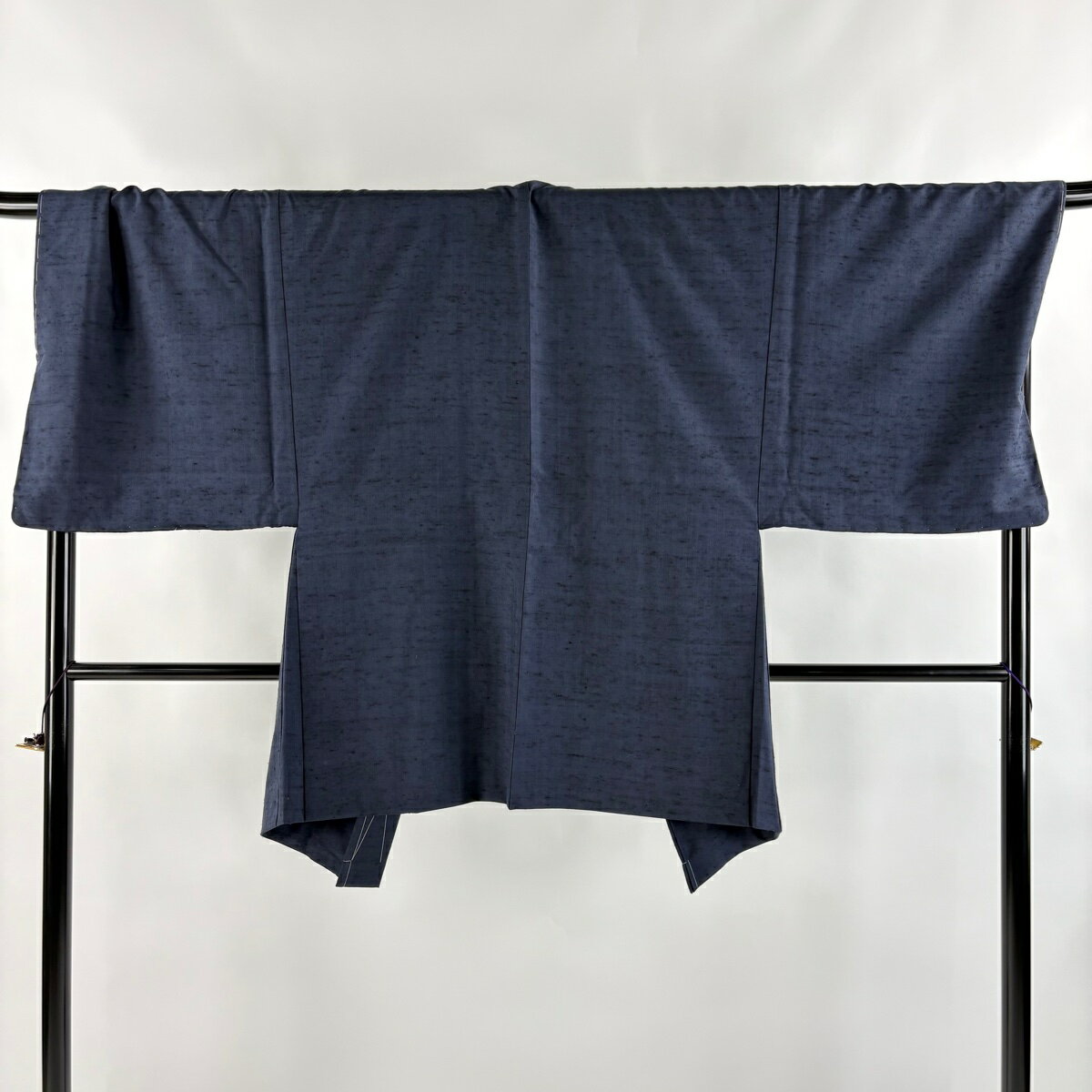 男着物 身丈88.5cm 裄丈73cm L 羽織 紺色 正絹 名品 【中古】