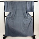 【美品】 付下げ 身丈163.5cm 裄丈68cm L 袷 墨流し ぼかし 青灰色 正絹 名品 【中古】