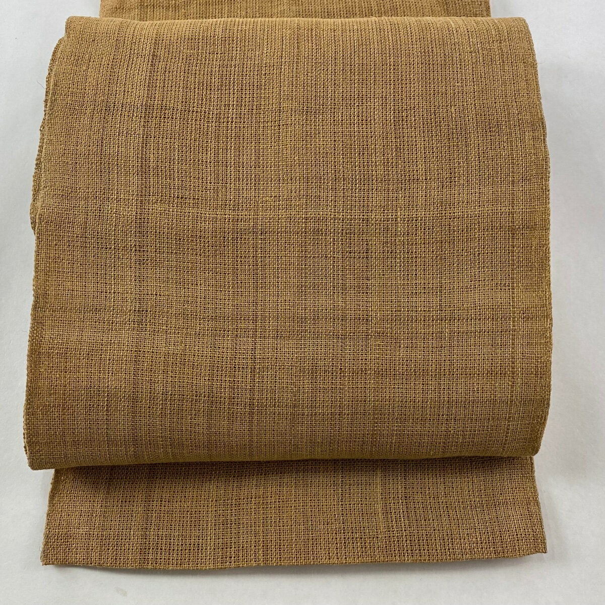 名古屋帯 逸品 夏帯 八寸名古屋帯 松葉仕立て 茶色 科 【中古】