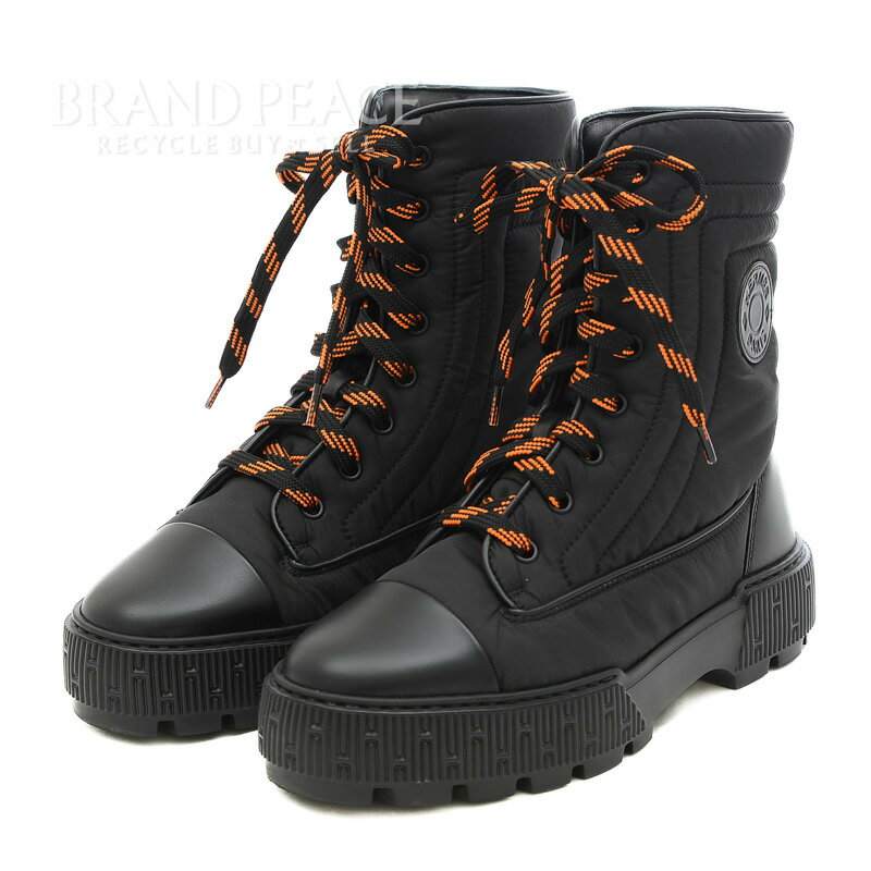 エルメス フレッシュ ショートブーツ キルティングパラシュートファブリック ブラック #36.5【中古】 BP 【送料無料】のサムネイル