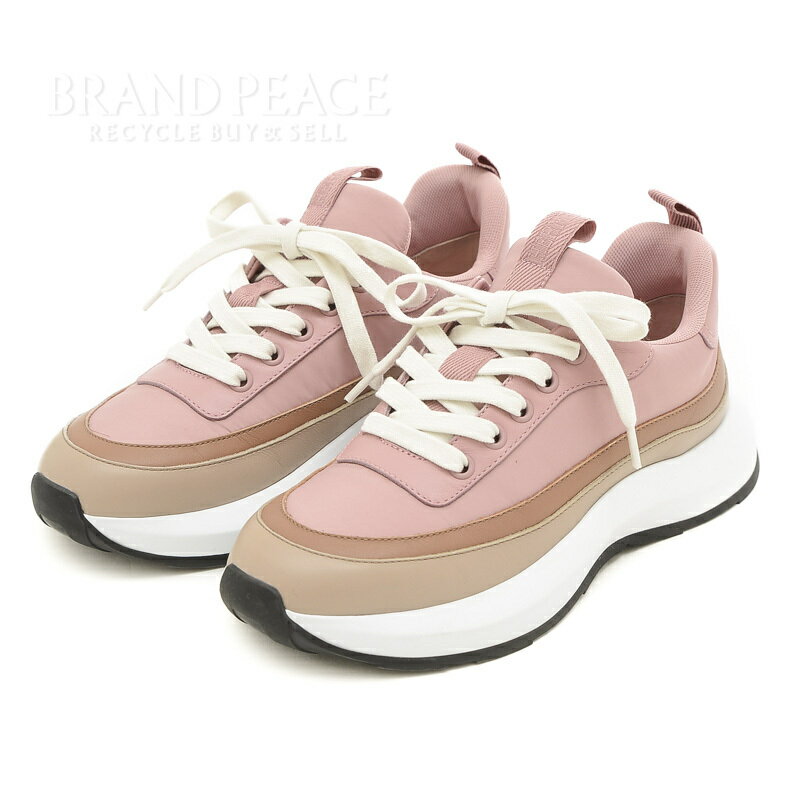 エルメス グラム スニーカー パラシュートファブリック/カーフ ローズ #36.5【中古】 BP 【送料無料】のサムネイル