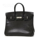 エルメス バーキン25 リザード ブラック シルバー金具 L刻印【中古】【送料無料】