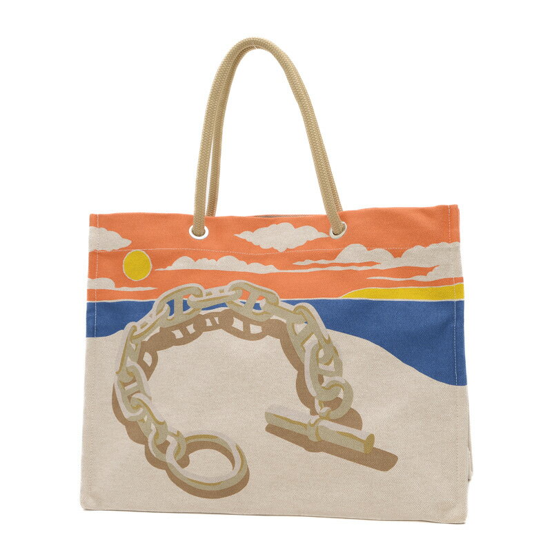 【未使用品】エルメス ビーチバッグ エスカル ア ラ プラージュ トートバッグ トワル アシエ H103743M【中古】【送料無料】のサムネイル