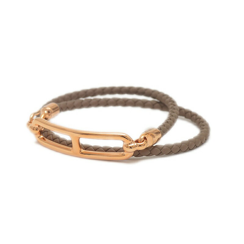 エルメス ルリ ドゥブルトゥール レザーブレスレット スイフト エトゥープ PG金具 #T2【中古】【送料無料】のサムネイル