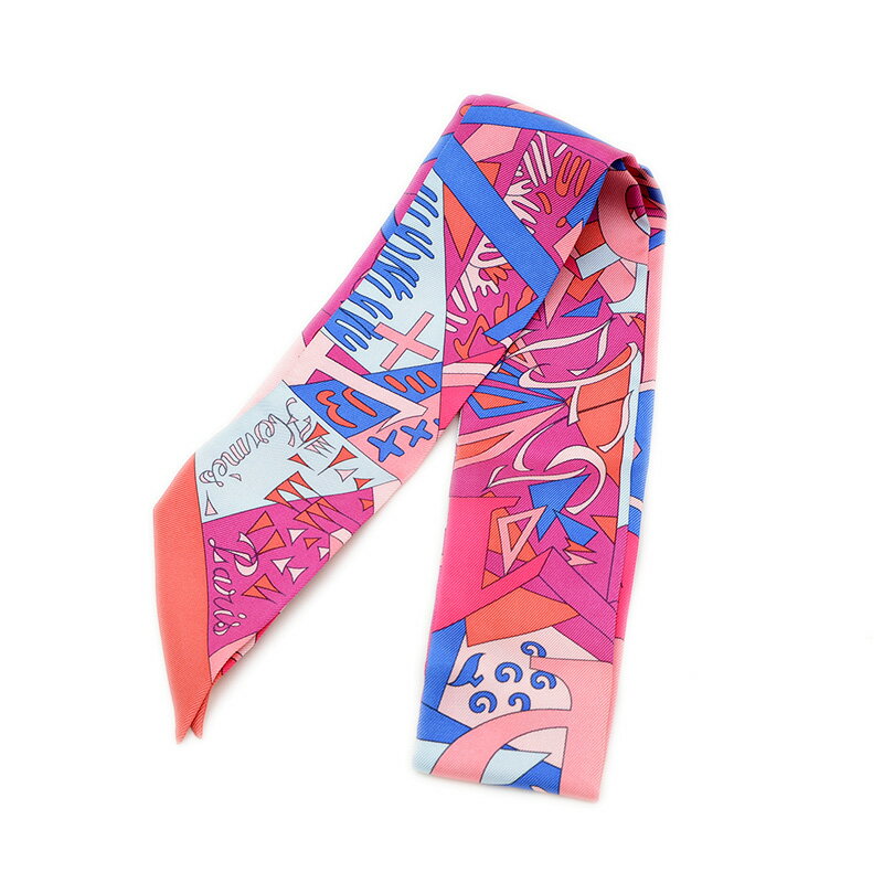 エルメス ツイリー ノンブルドール 黄金数 マルチカラー シルク100％【中古】【送料無料】