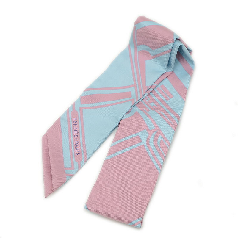 【未使用品】エルメス ツイリー スカーフ クーペタトゥアージュ シルク ヴィユローズ/シエル【中古】【..