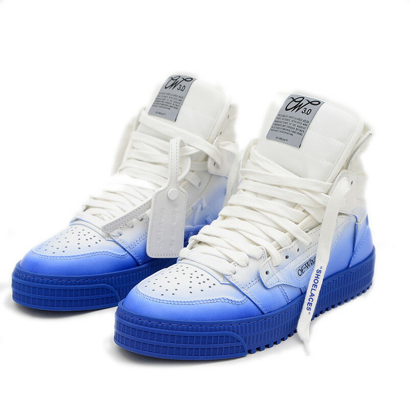 【未使用品】オフホワイト 3.0 オフコート アニメーション スニーカー レザー ホワイト/ブルー メンズ ..