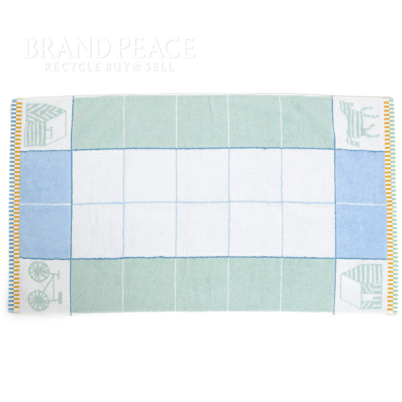 エルメス Les Cabanes カバン フェイスタオル ビーチタオル ブルー コットン100%【中古】 BP 【送料無料】のサムネイル