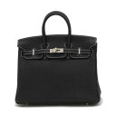 【未使用品】エルメス バーキン25 トゴ パーソナル ブラック/ルージュカザック マットシルバー金具 B刻印【中古】 BP 【送料無料】