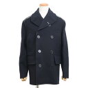 エルメス ピーコート ウール/レザー ブラック/ネイビー メンズ 48サイズ【中古】 BP 【送料無料】