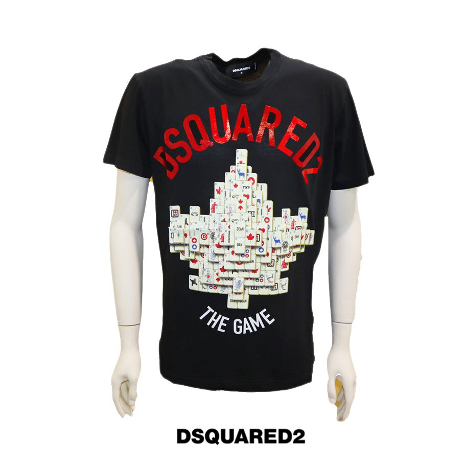DSQUARED2 ディースクエアード D2 Tシャツ　メンズ　ブラック　THE GAME 麻雀　牌　2020春夏新作