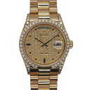 ROLEX (ロレックス) デイデイト 18138 8番 サファイア/パヴェダイヤモンド文字盤 自動巻き メンズ 36mm 【腕時計】 【送料無料】【中古】
