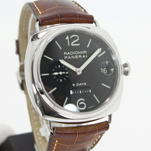 PANERAI パネライ ラジオミール 8days 8デイズ SSx革 Dバックル 手巻き PAM00268 メンズ 裏スケルトン メンズ【中古】