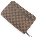 ルイヴィトン バッグ サンルイ セカンドバッグ メンズ ダミエ 茶 ブラウン レザー ハンドル付き N51993 ポーチ LOUIS VUITTON ルイ・ヴィトン ビトン クラッチ カバン ポーチ 便利 ブランド 定番 人気 プレゼント ギフト