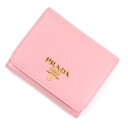 プラダ 財布 三つ折り 小銭入れ コインケース コンパクトウォレット ピンク PETALO サフィアーノ レディース PRADA 1MH176 ゴールド金具 レザー 本革 ミニ財布 カードケース スモール ウォレット ブランド プレゼント サイフ【新品】