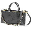 ルイヴィトン ハンドバッグ オンザゴー EW LV ロゴ レザー 本革 アンプラント ジャイアント ブラック 黒 3Way ショルダーバッグ M23640 レデ...