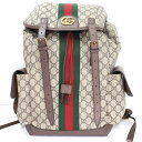 グッチ バックパック オフディア GG スプリーム キャンバス A4 GUCCI ブラウン シェリーライン 緑赤 リュックサック メンズ 598140 スポーツ...