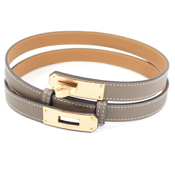 エルメス ベルト ケリー ベルト 18 エプソン ピンクゴールド金具 エトゥープ ベルト レザー レディース ファッションアイテム アクセント 箱 HERMES おしゃれ【新品】のサムネイル