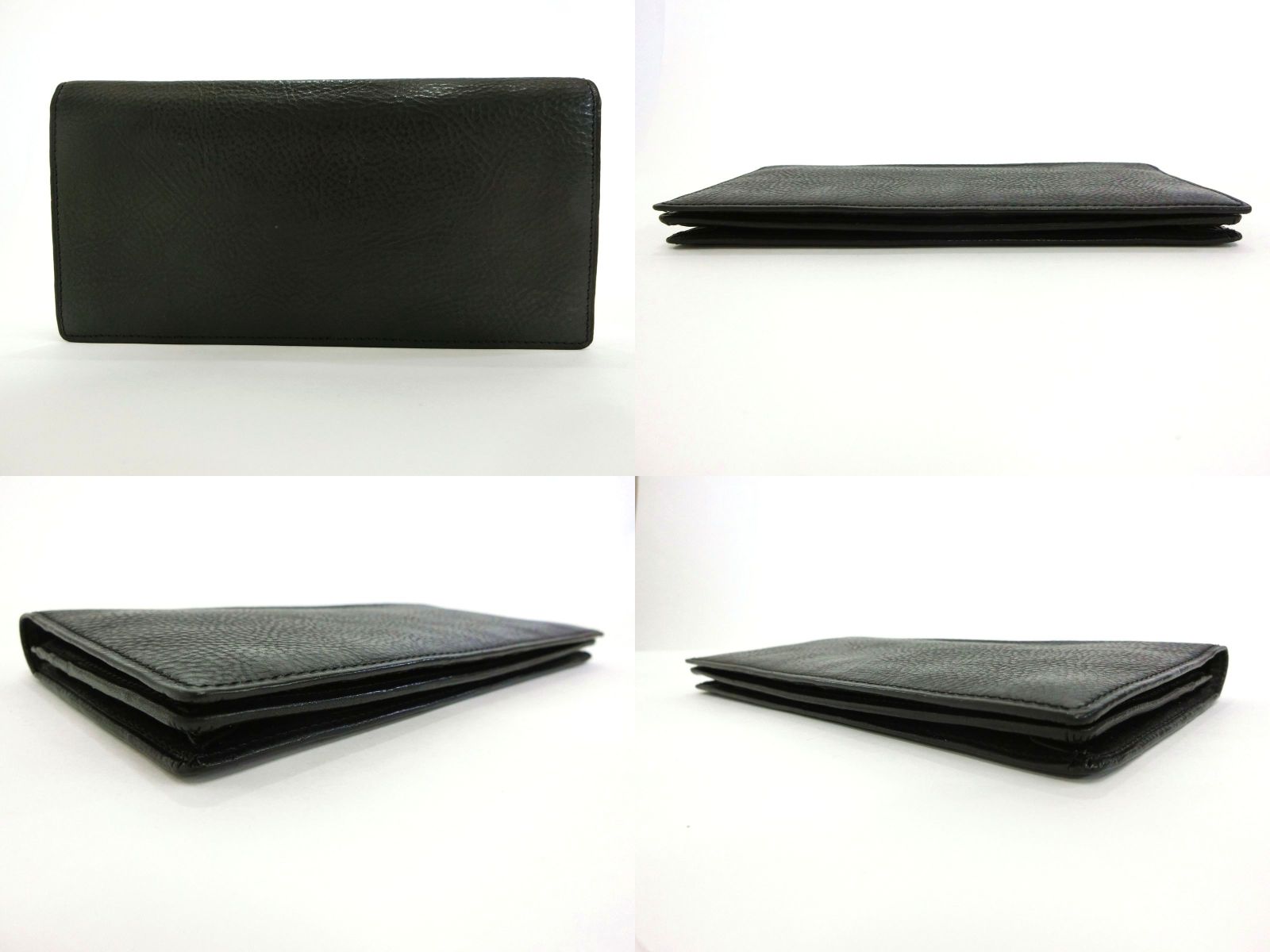 COCOMEISTER・ココマイスター 本革レザー 二つ折り長財布 小銭入れ付き 黒 ブラック ロングウォレット 収納多数 メンズ小物 ブランド 特価品 中古 送料無料 22-1004