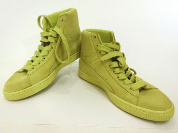 PUMA・プーマ SUEDE MID WMNS スウェード ミッドウィメンズ スニーカー 355460 09 サニーライム ハイカットシューズ 24cm レディース靴 美品 中古 18-7069